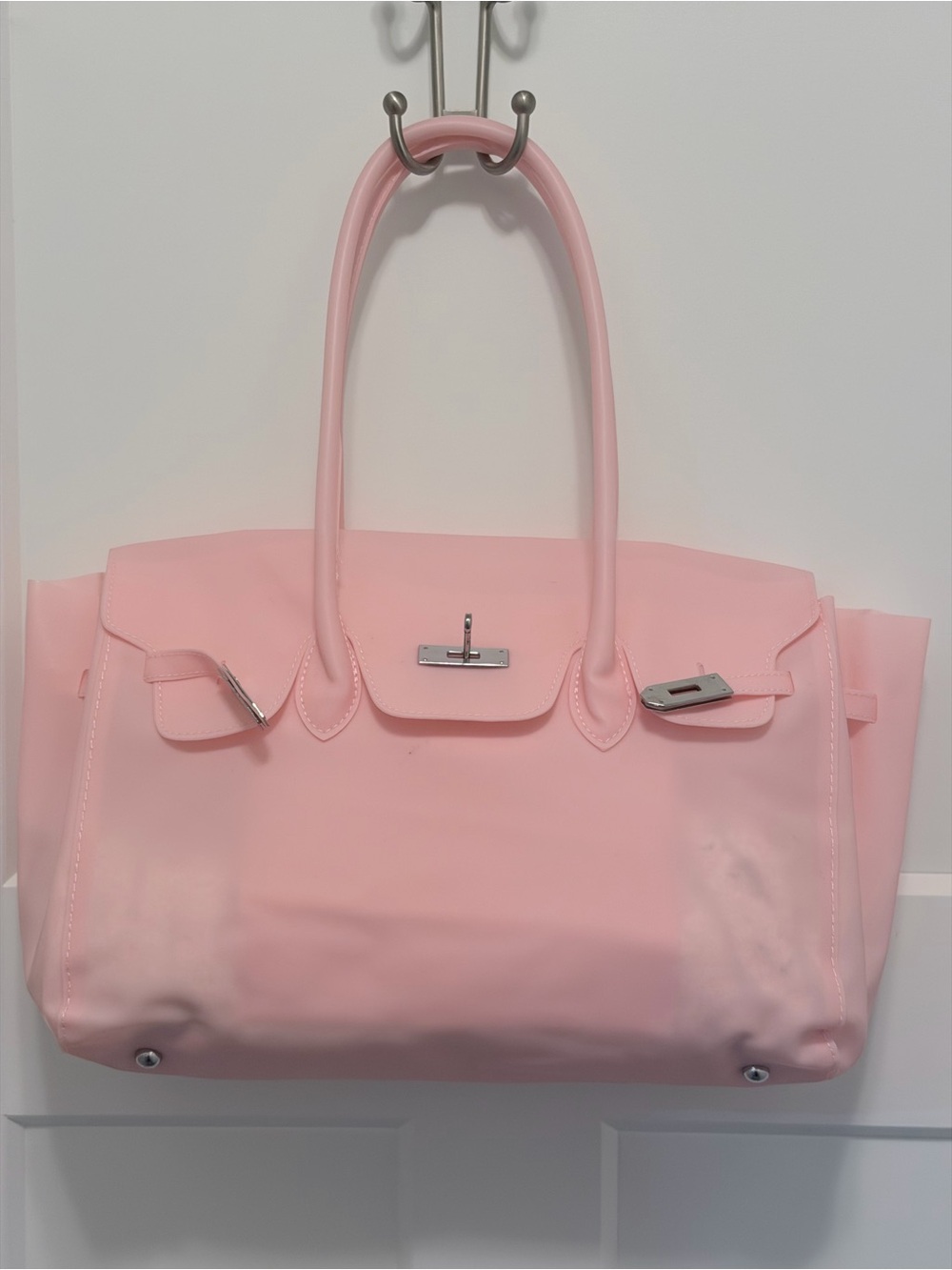 Jelly Firkin Bag, Elegant soft pink tote
